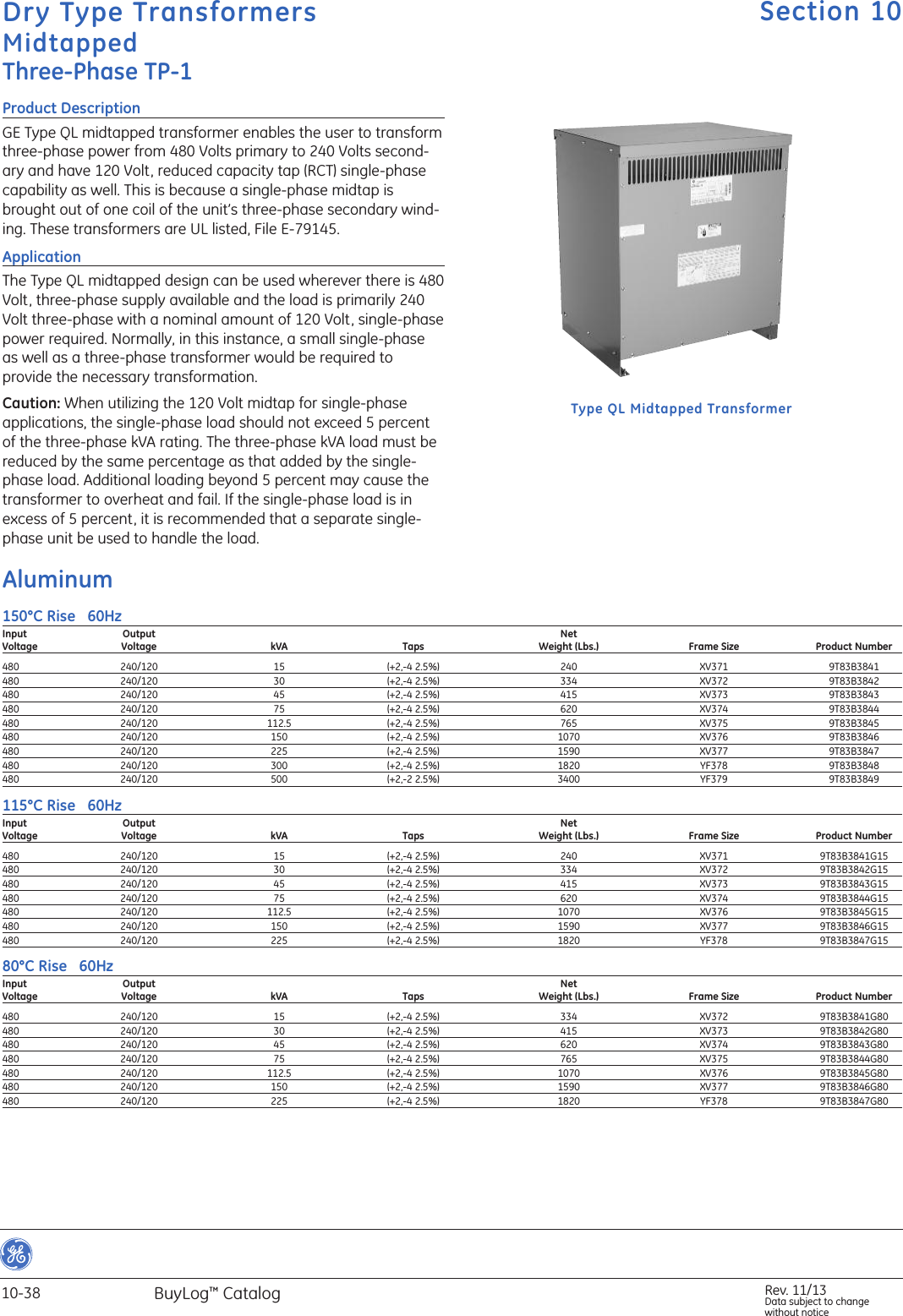 Dry Type Transformers Midtapped Three Phase Tp 1 Gegp 1000431792 Catalog