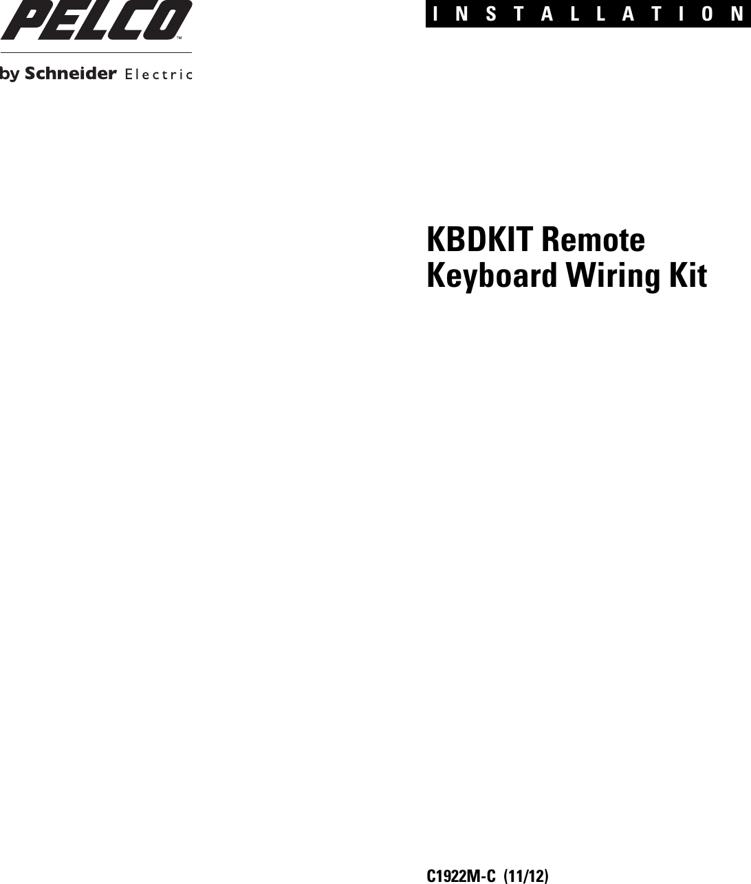 Page 1 of 8 - KBDKIT Remote Keyboard Wiring Kit  Installation Directions