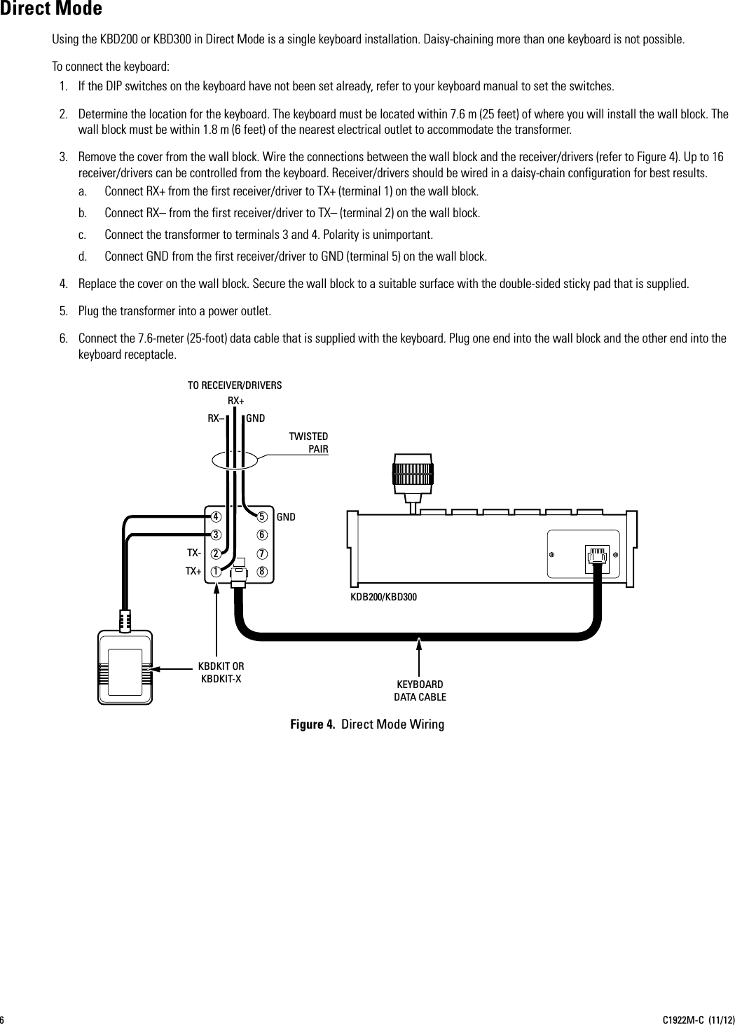 Page 6 of 8 - KBDKIT Remote Keyboard Wiring Kit  Installation Directions