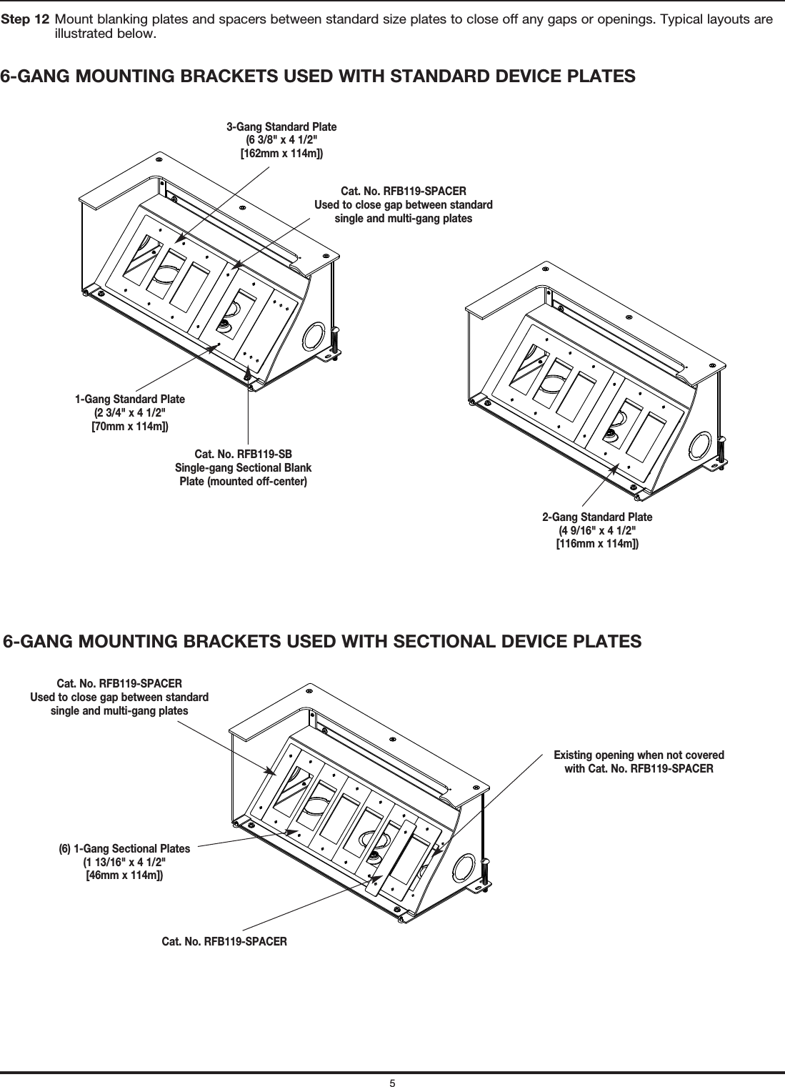 Page 5 of 8 - RFB119 Series Floor Box Installation Instructions  Directions