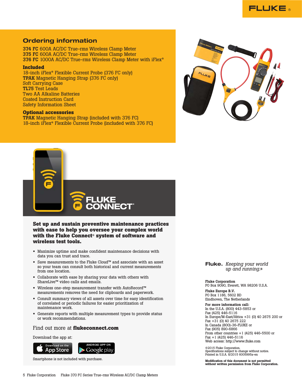 Page 5 of 5 - Fluke 370 FC Series True-rms Wireless AC/DC Clamp Meters