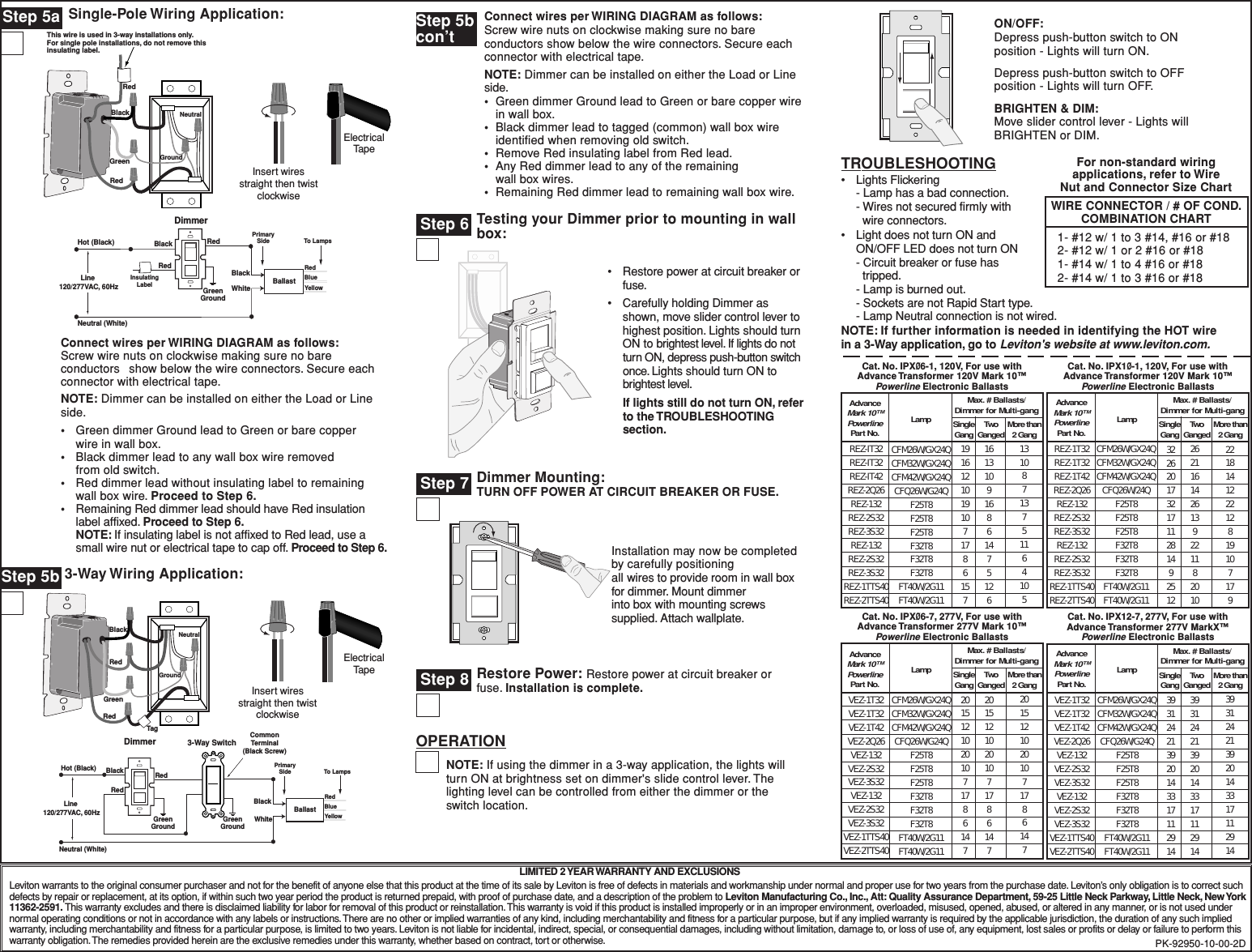 PK 92950 10 00 2D Installation Directions