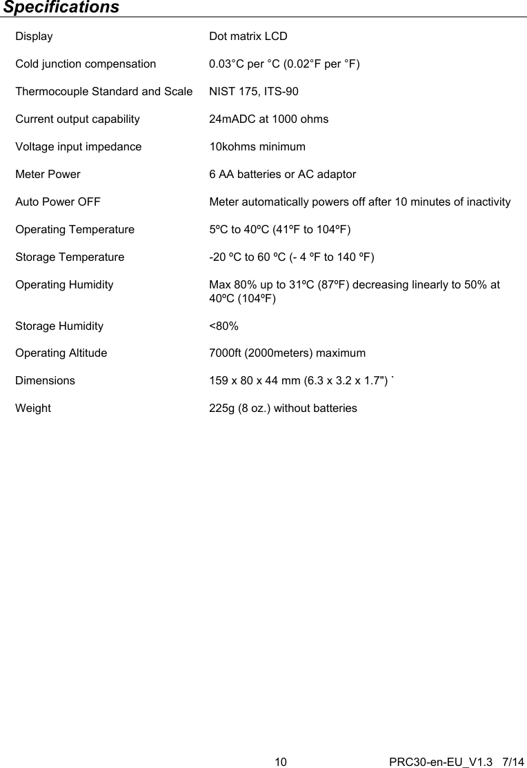 Page 10 of 11 - PRC30-en-EU_V1.3  Installation Directions