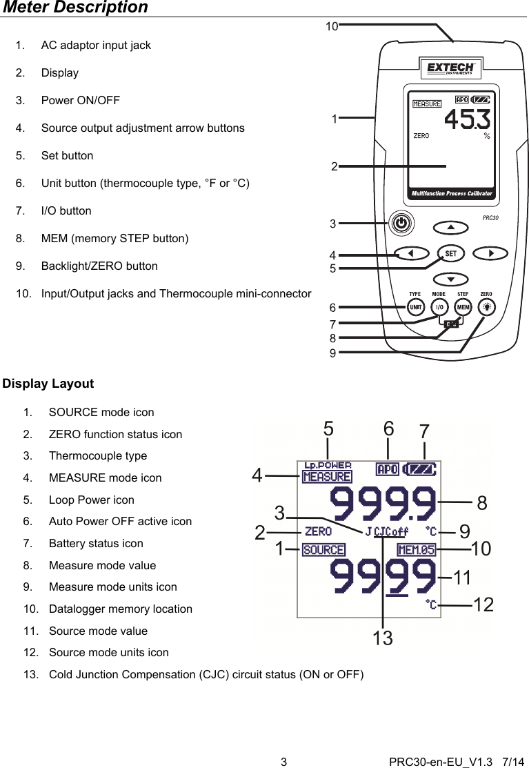 Page 3 of 11 - PRC30-en-EU_V1.3  Installation Directions