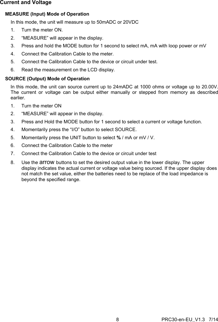 Page 8 of 11 - PRC30-en-EU_V1.3  Installation Directions