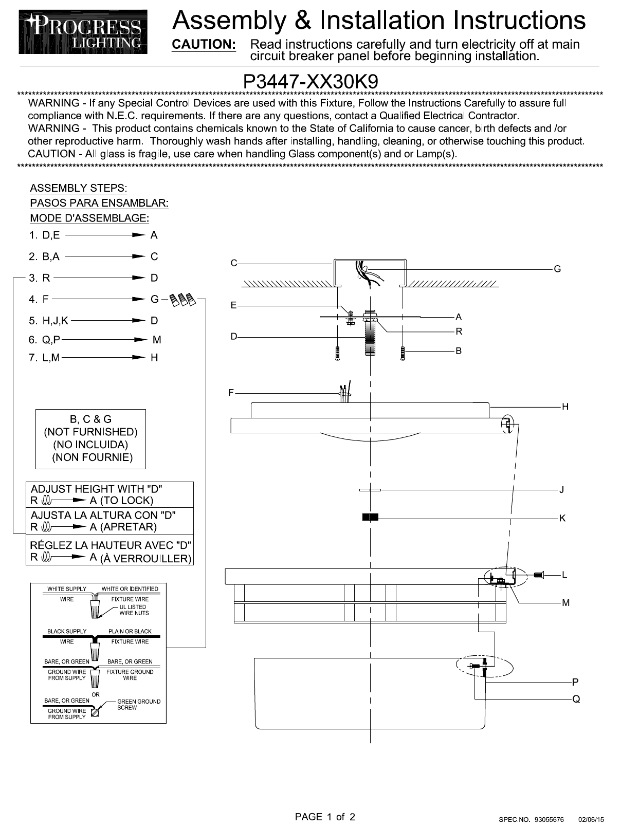 Page 1 of 2 - K  Installation Directions