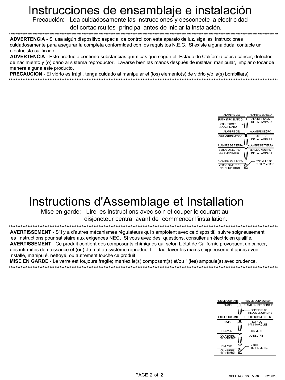 Page 2 of 2 - K  Installation Directions