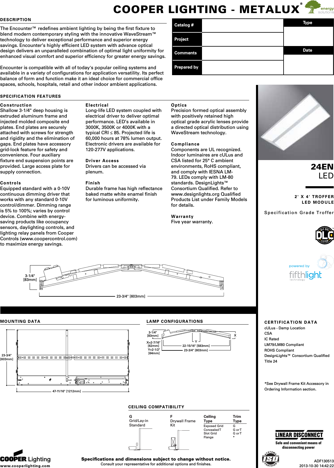 Cooper 24EN LD1 45 UNV L840 CD1 U Spec Sheet Brochure