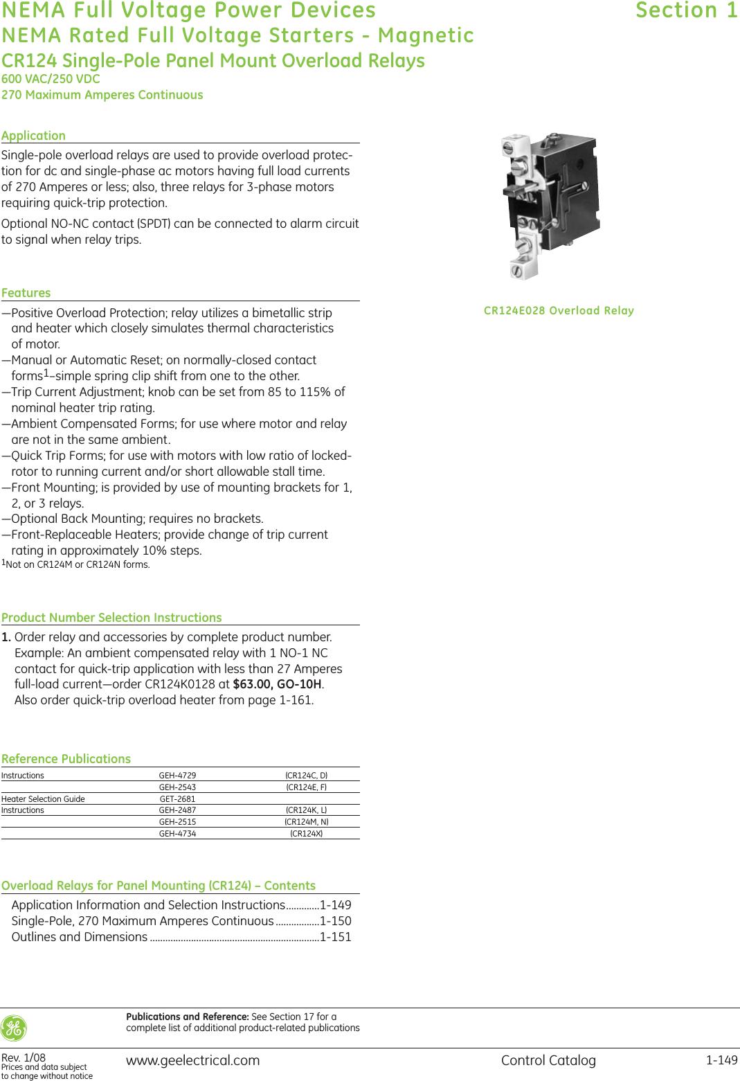 Page 2 of 2 - GE Control Catalog - Section 1  Brochure