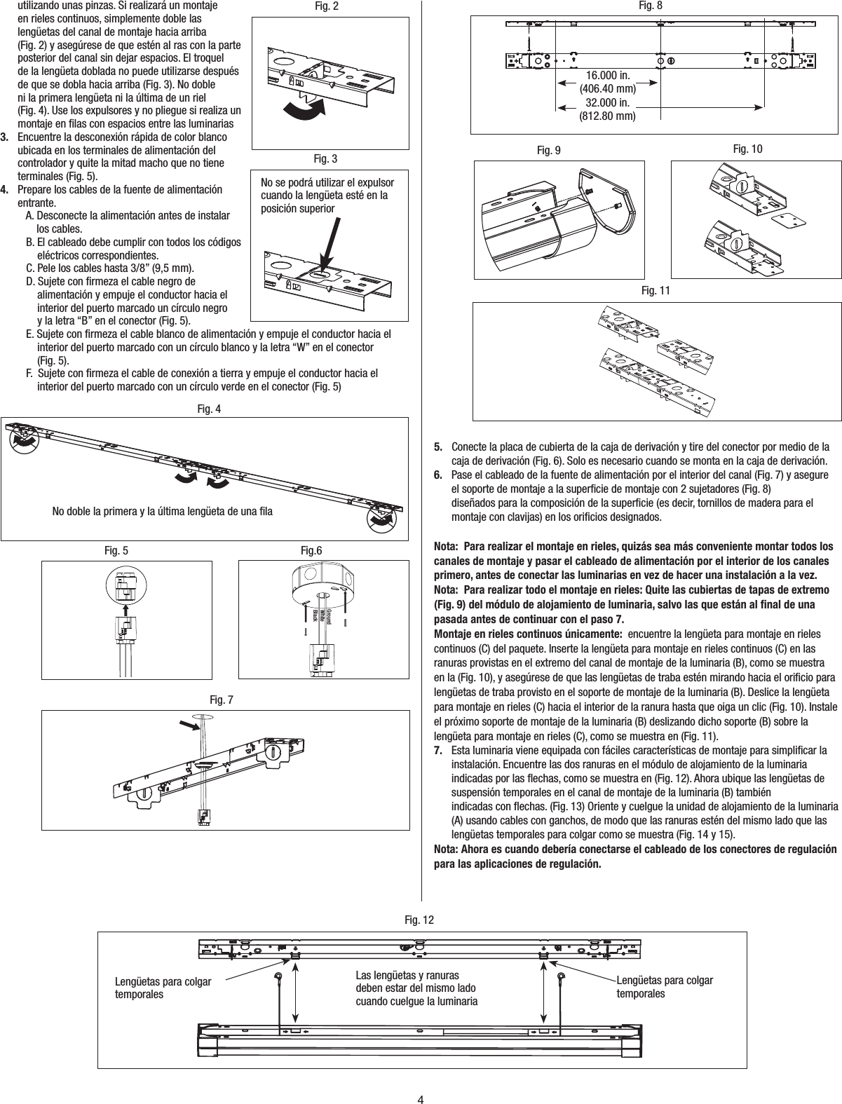 Page 4 of 8 - Metalux 4CWPLD4040C Instruction Sheet  Installation Directions