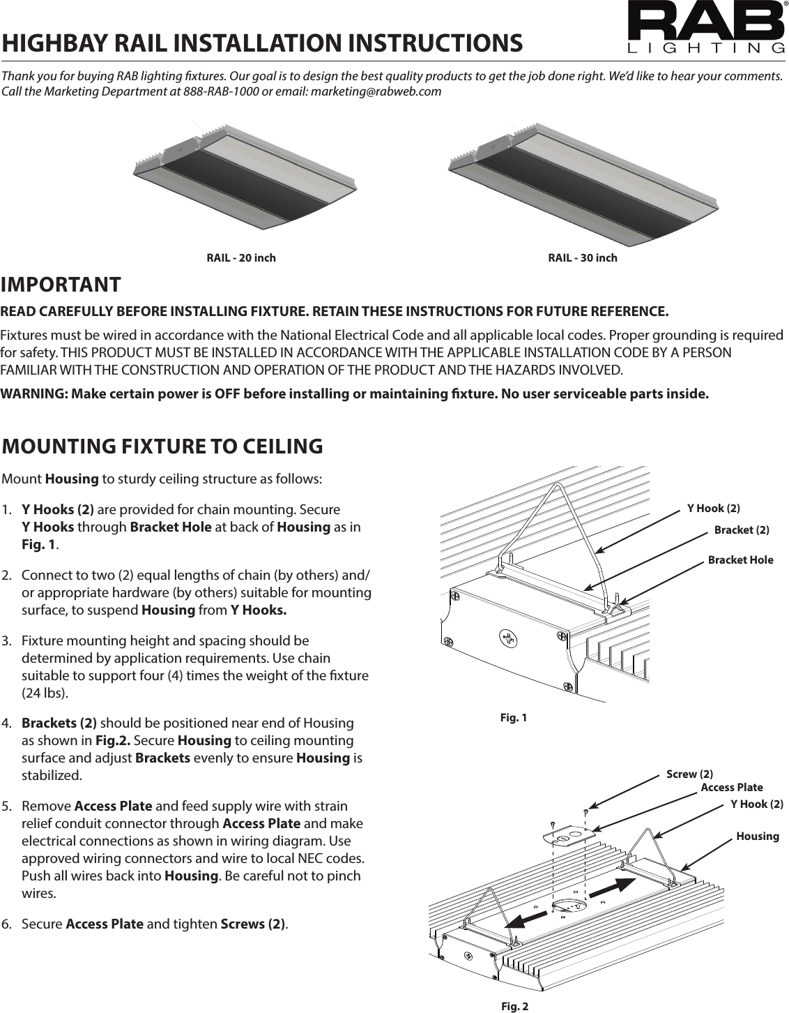 Page 1 of 4 - RAIL IN 0615  Installation Directions