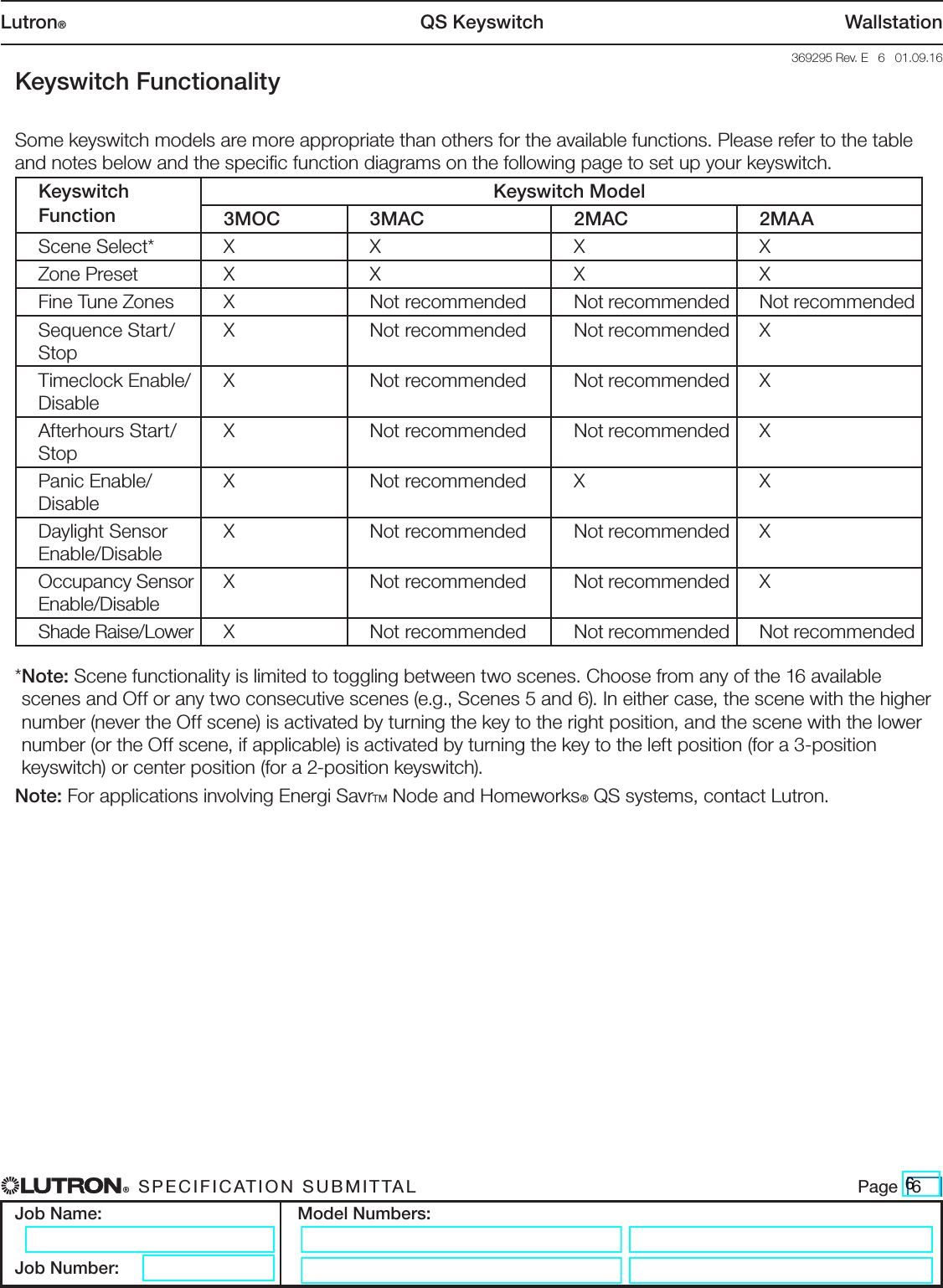 Page 6 of 9 - QS Keyswitch Wallstation (369295) Brochure
