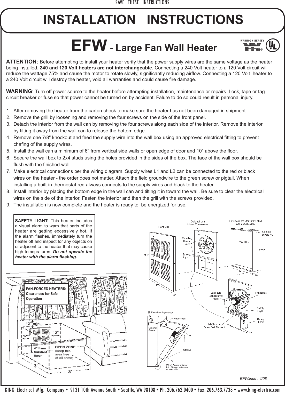 Page 1 of 2 - 2007 EFW  Installation Directions