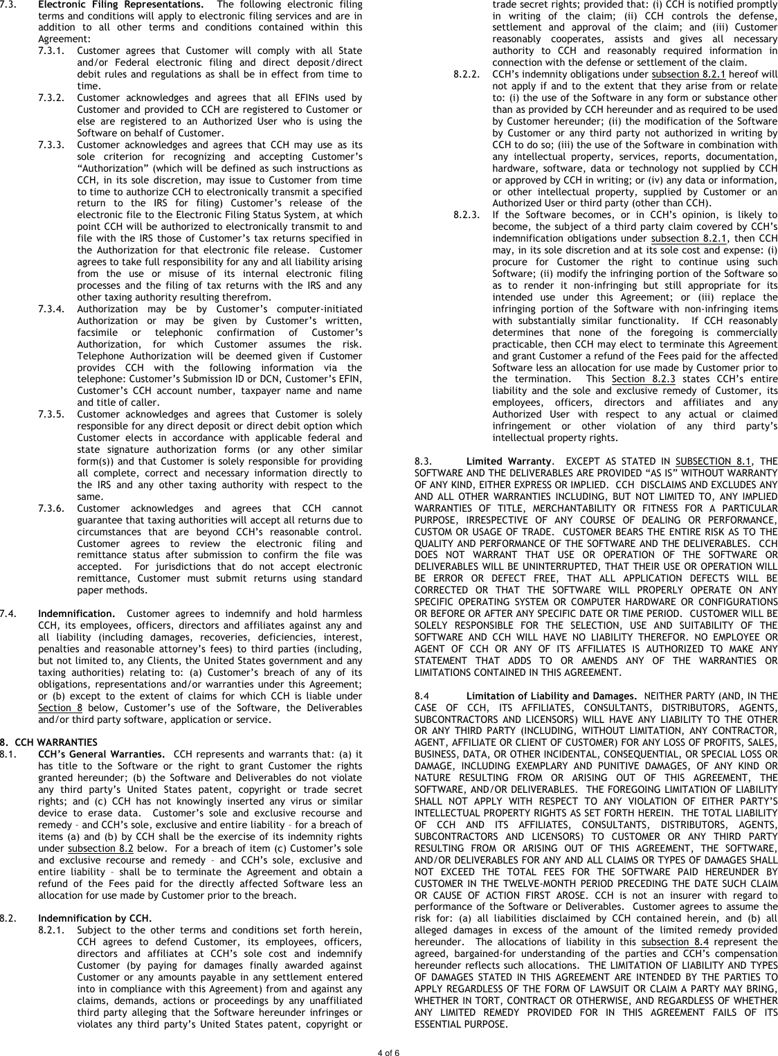 Page 4 of 6 - CCH Incorporated  Warranty