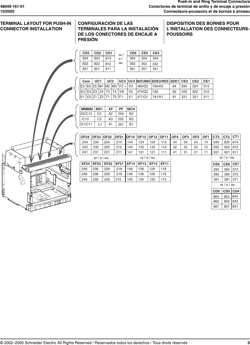 Page 5 of 6 - Push-in And Ring Terminal Connectors For MASTERPACT® NW Drawout Circuit Breakers  Installation Directions