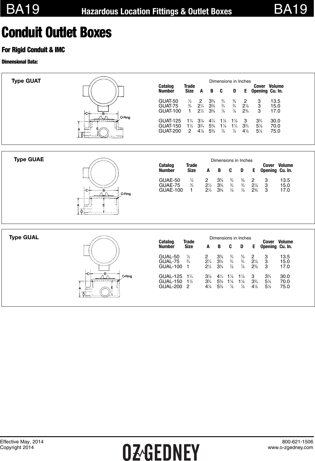 Page 2 of 7 - Type GUA Conduit Outlet Boxes Catalog Pages May 2014