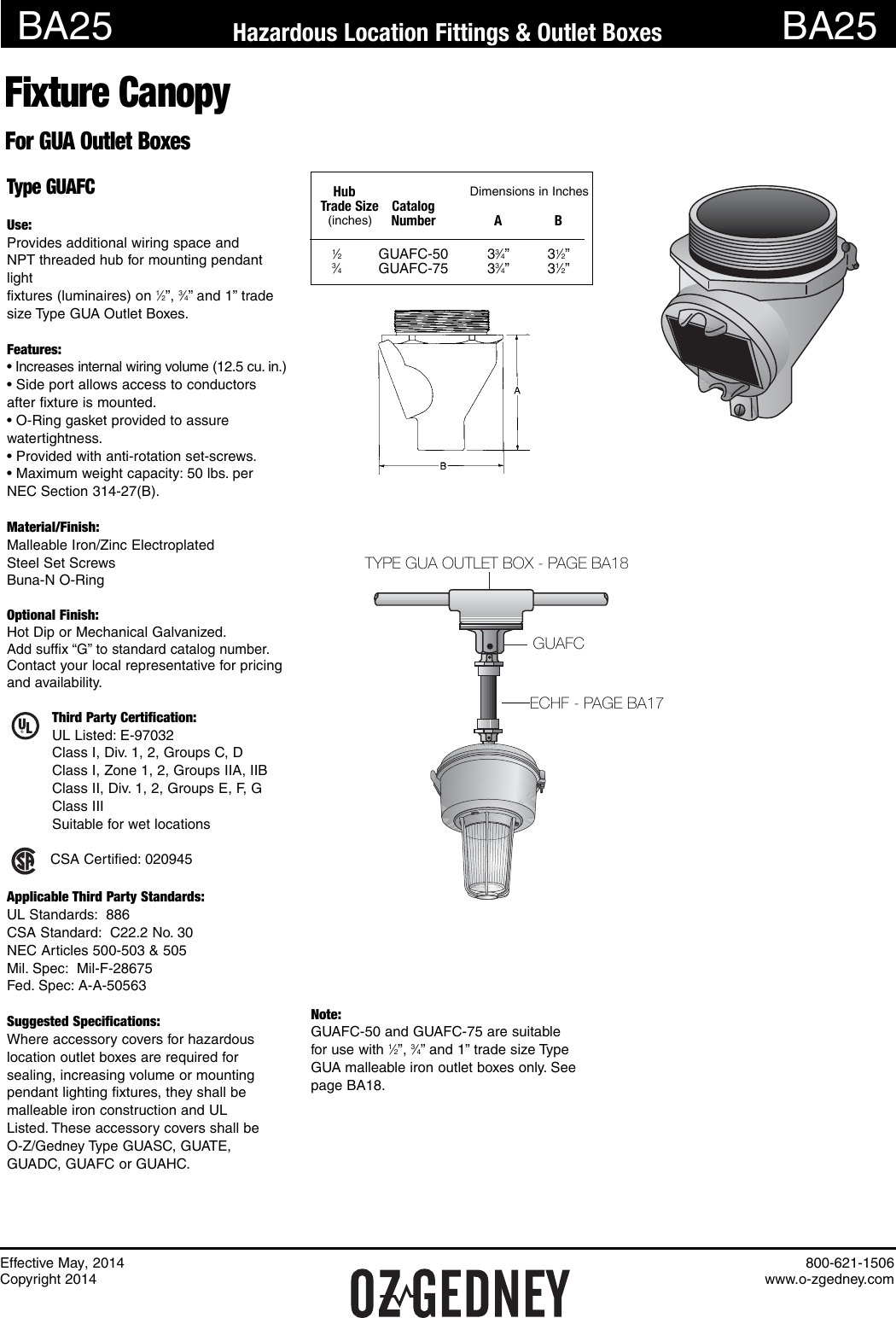 Page 5 of 7 - Type GUA Conduit Outlet Boxes Catalog Pages May 2014