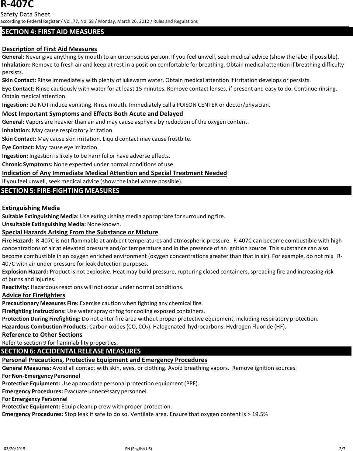 Page 2 of 7 - ICOR-SDS-R-407Cx  107415