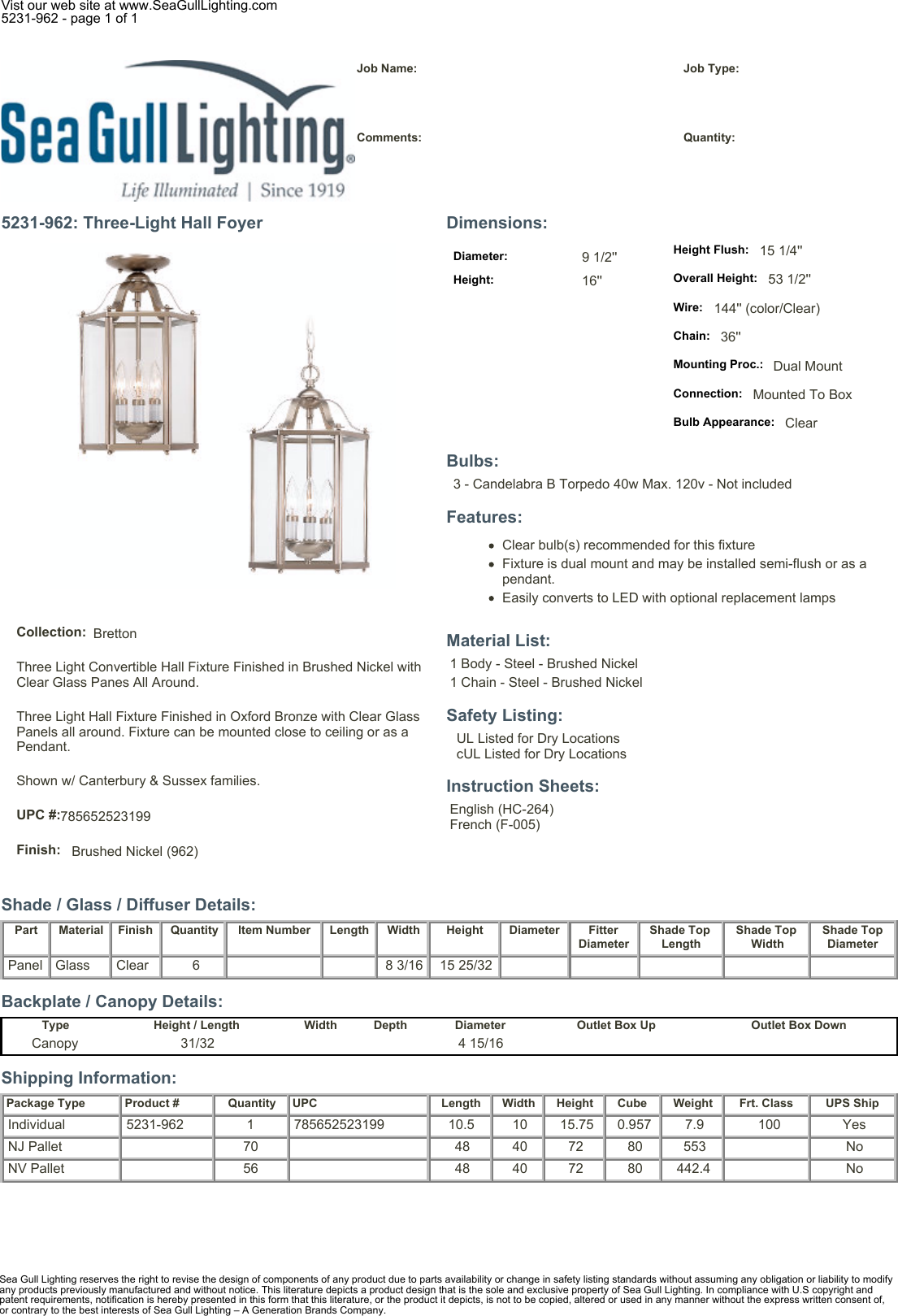 Page 1 of 1 - Product Detail Manual 