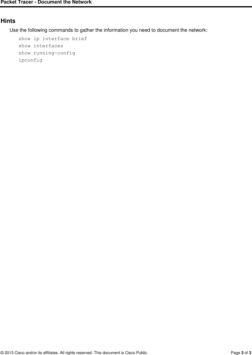 Page 3 of 3 - 1.1.2.9 Packet Tracer - Ing The Network Instructions