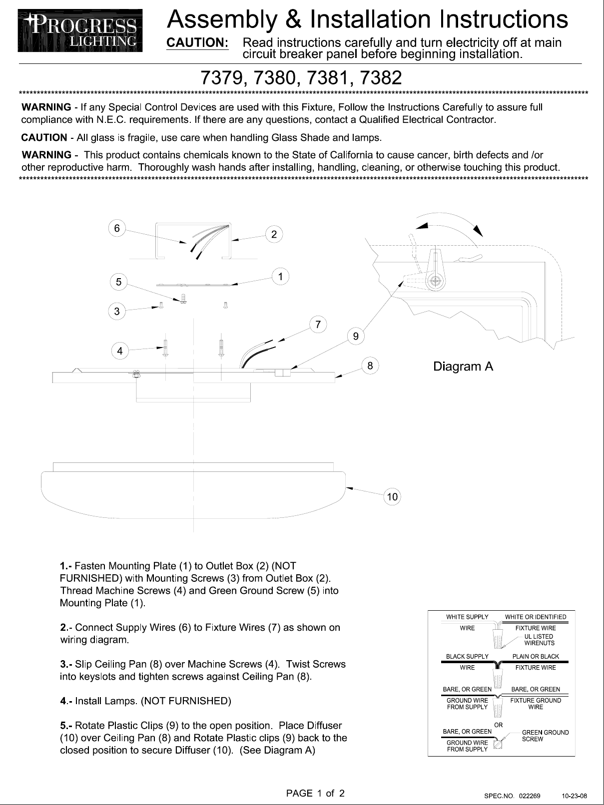 Page 1 of 2 - Installation Directions