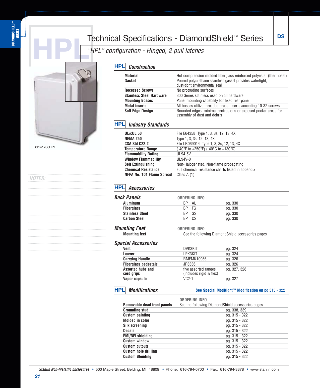Page 1 of 2 - Stahlin Non-Metallic Enclosures Product Catalog SE-300
