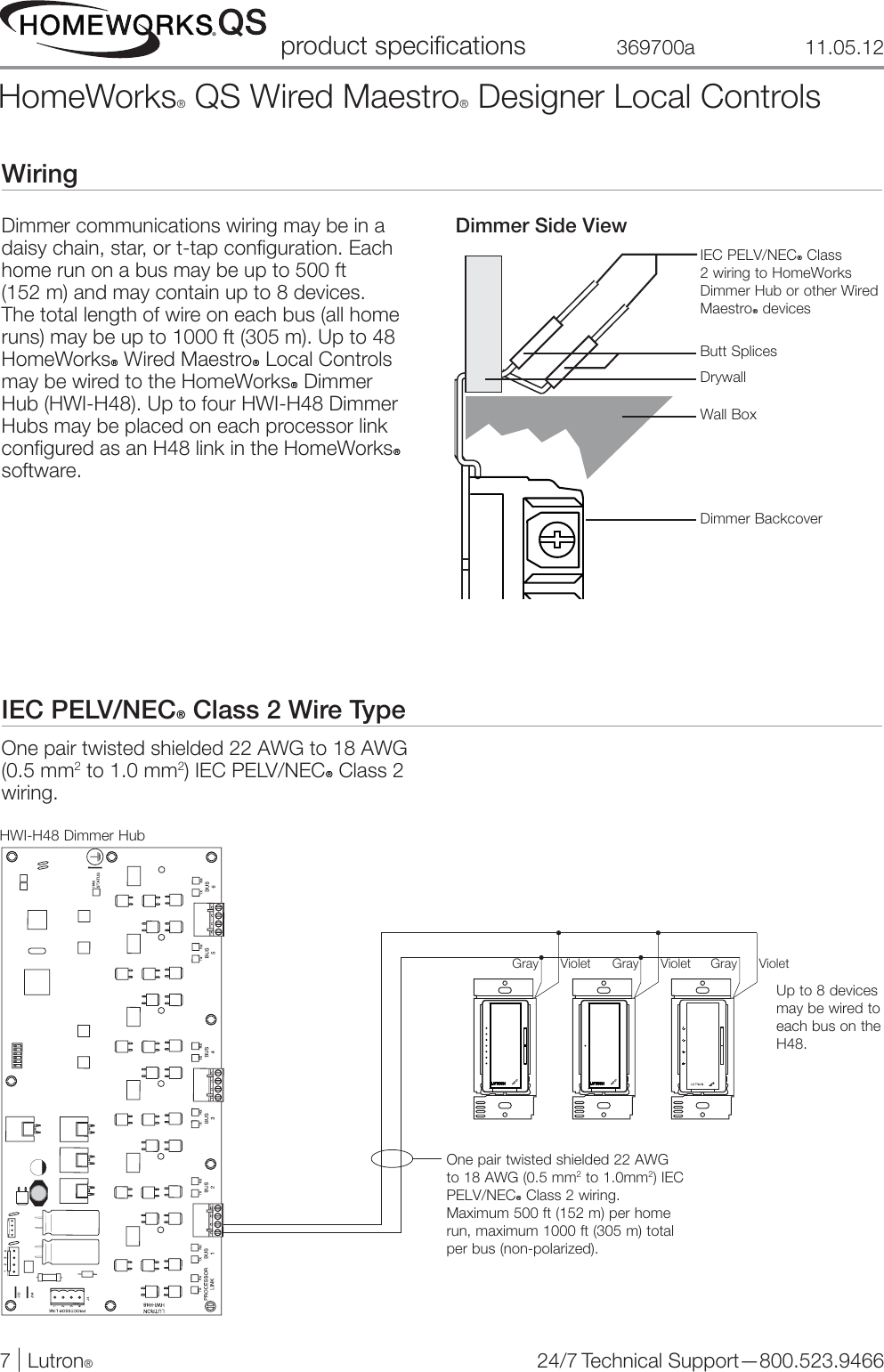 Page 7 of 9 - HomeWorks QS Wired Maestro Designer Local Controls Spec Sheet Part #369700a  122644-Catalog