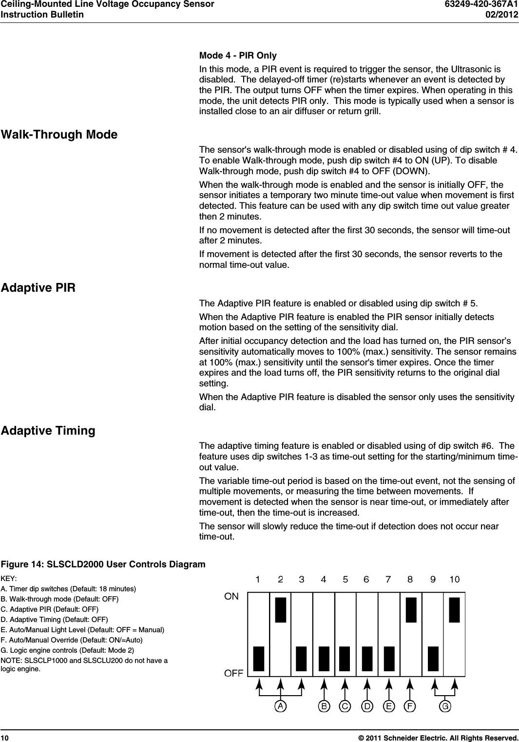 Page 10 of 12 - Ceiling-Mounted Line Voltage Occupancy Sensor  Installation Directions