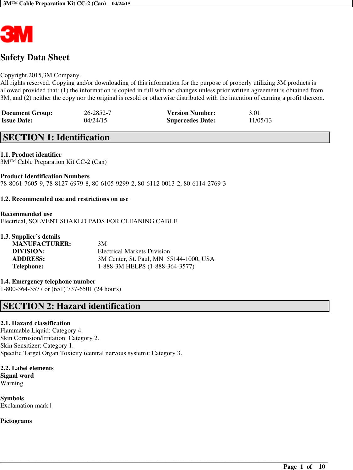 Page 3 of 12 - 127200-MSDS