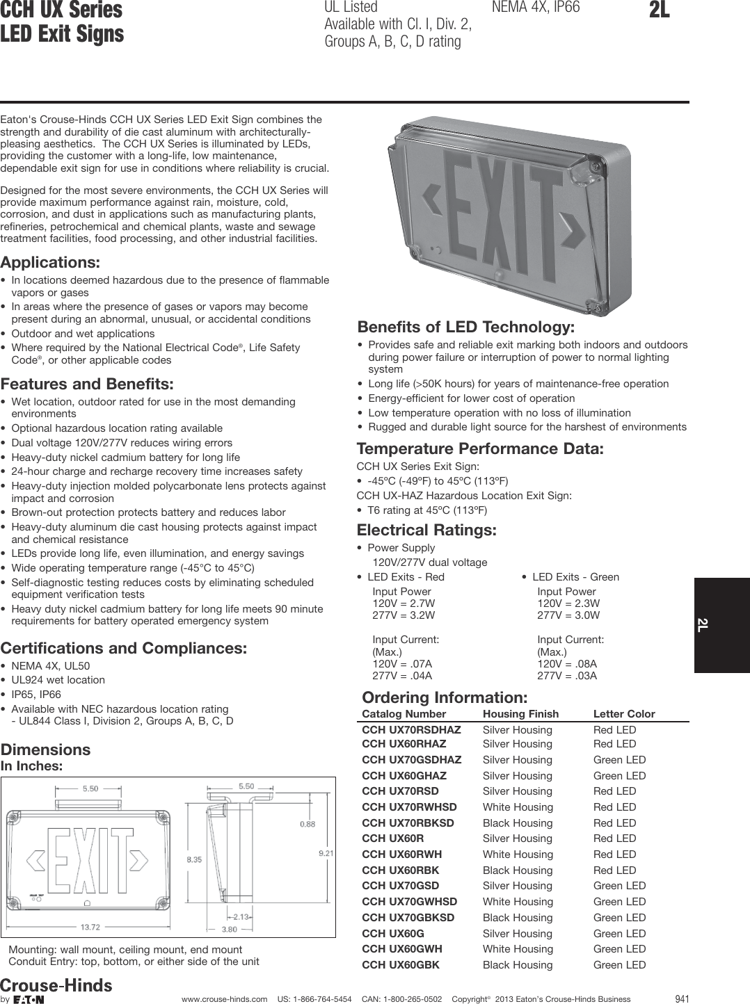 Page 1 of 1 - Cchux-led-exit-sign-2l  129135-Catalog