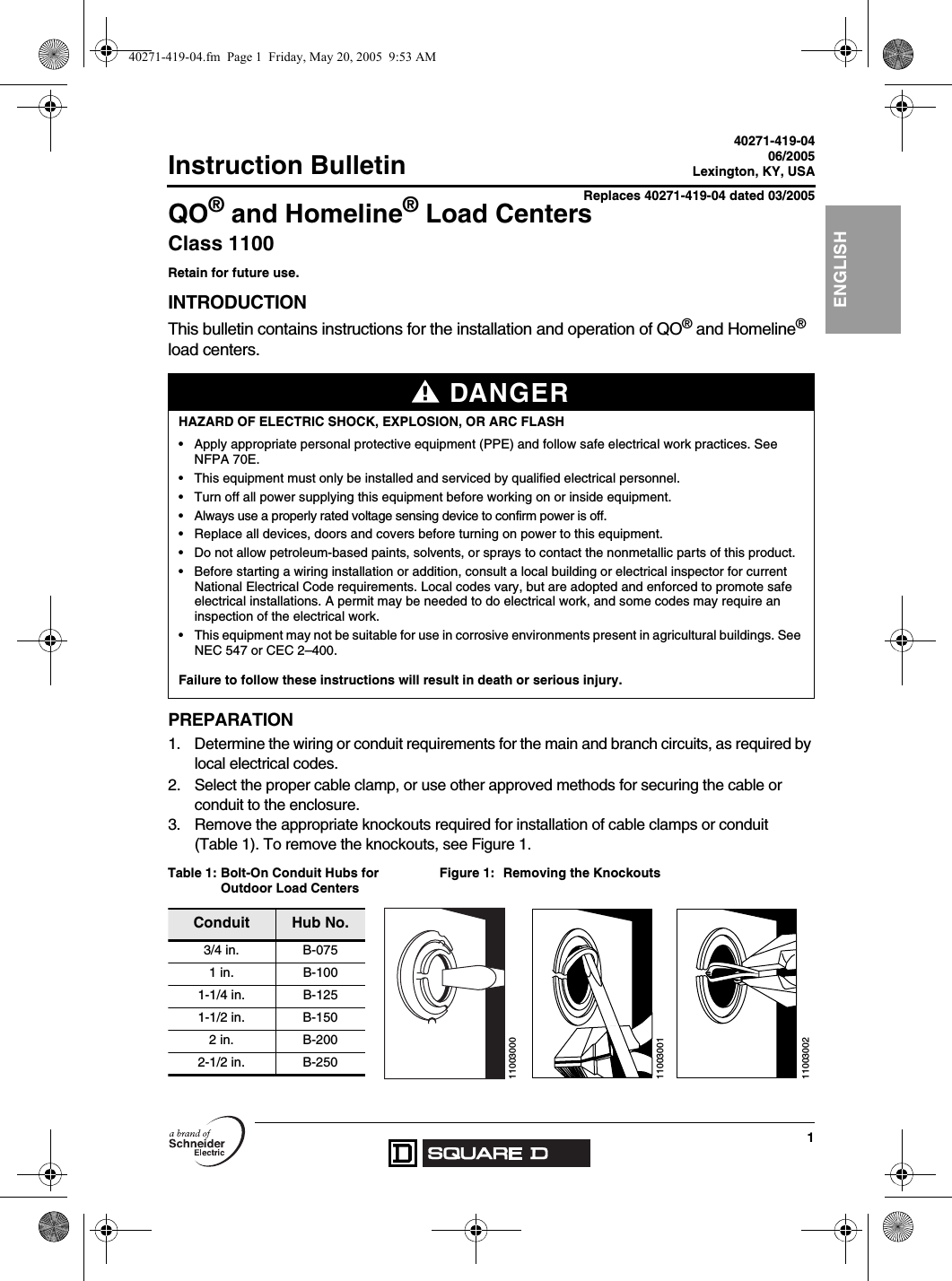 Page 1 of 8 - 40271-419-04  Installation Directions