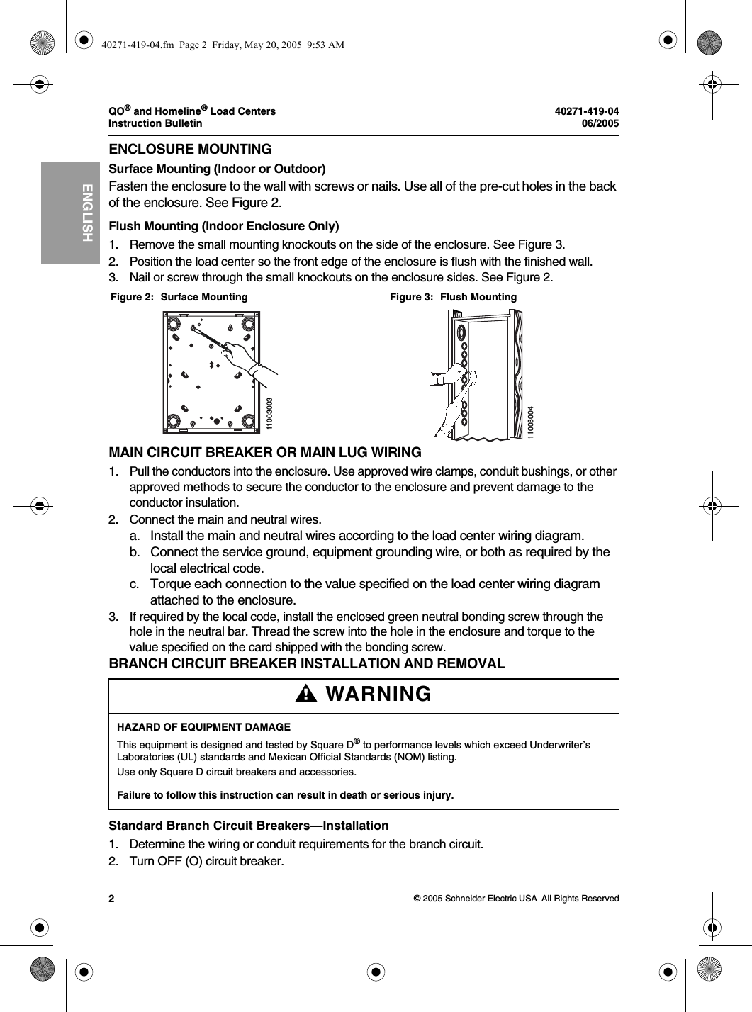 Page 2 of 8 - 40271-419-04  Installation Directions