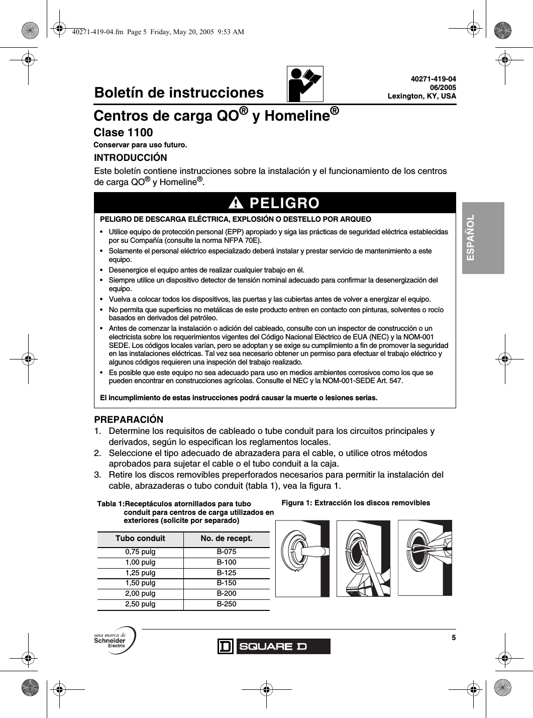 Page 5 of 8 - 40271-419-04  Installation Directions