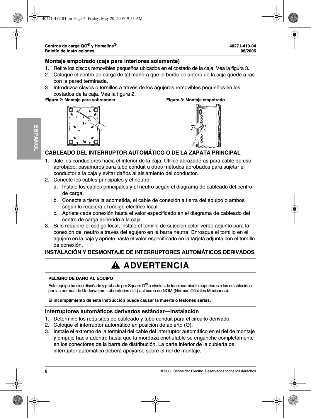 Page 6 of 8 - 40271-419-04  Installation Directions