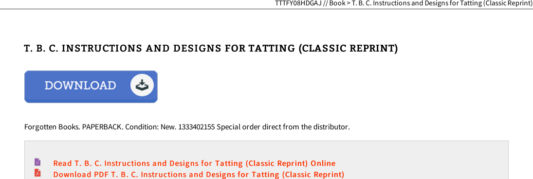 Page 2 of 3 - Get Kindle // T. B. C. Instructions And Designs For Tatting (Classic Reprint) 1333402155-t-b-c-instructions-and-designs-for-tatting-class-docs