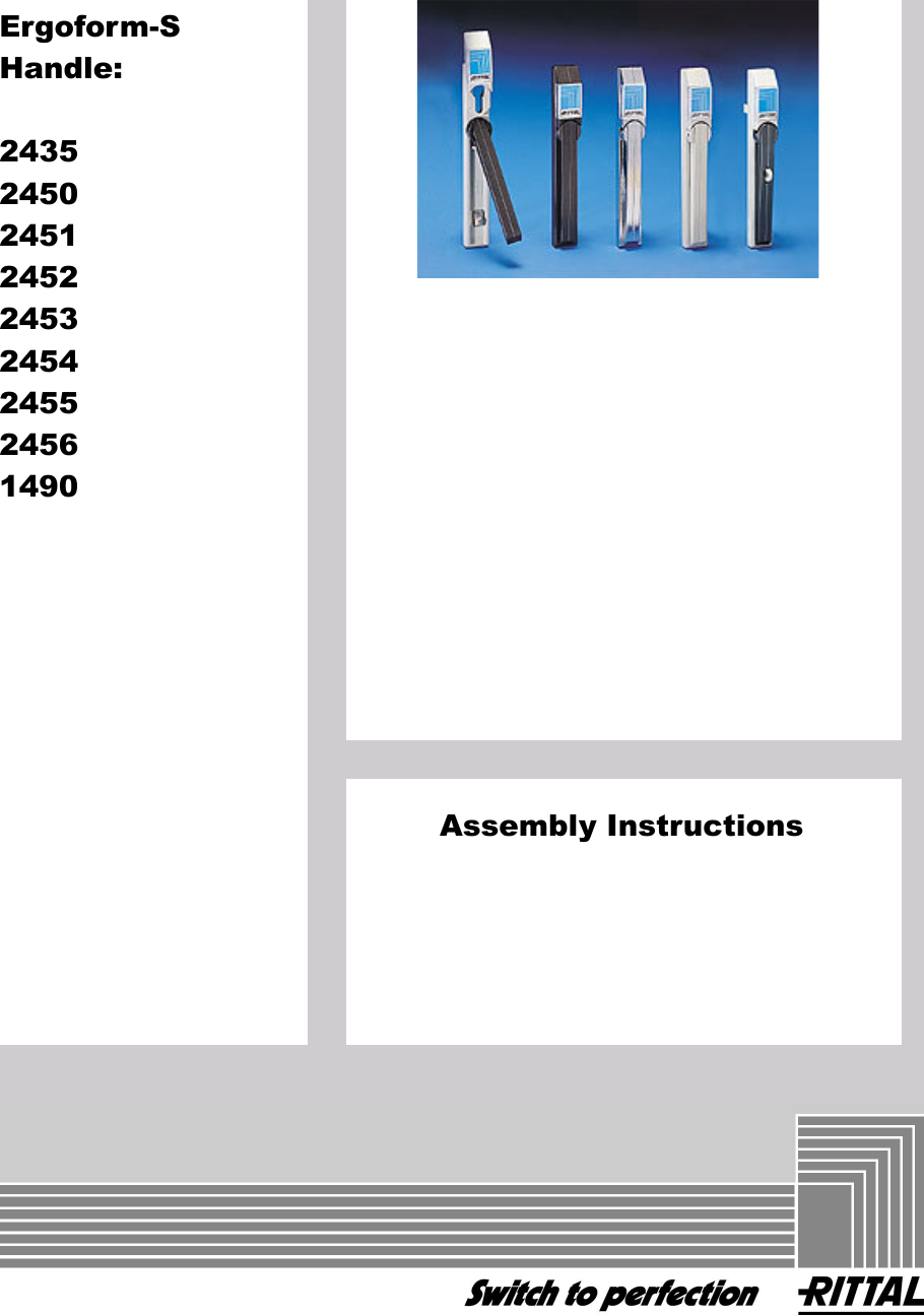 Page 1 of 10 - Rittal Ergoform-S Handle Assembly Instructions Installation Directions