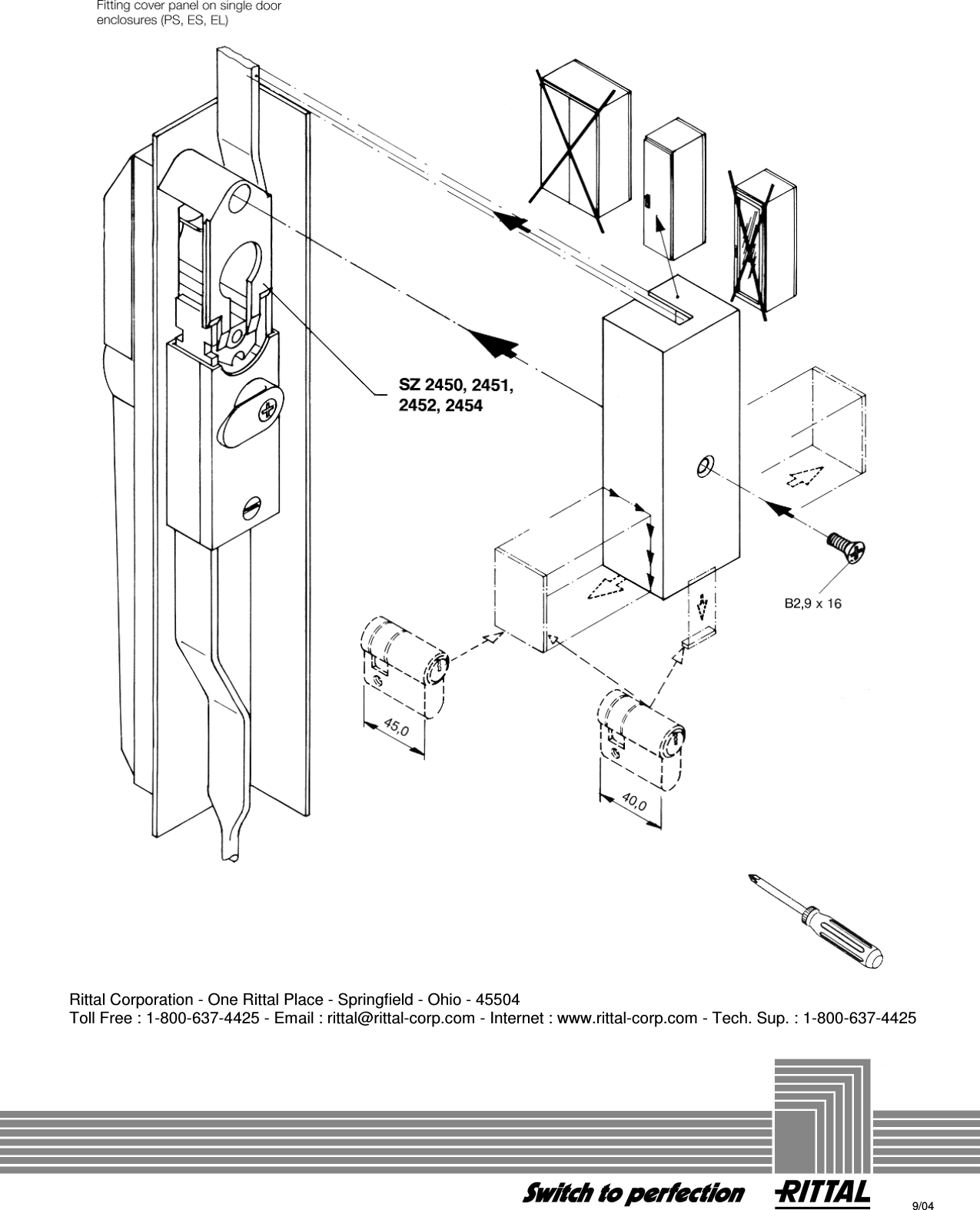 Page 10 of 10 - Rittal Ergoform-S Handle Assembly Instructions Installation Directions