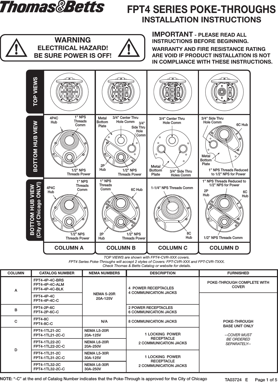 Page 1 of 5 - Installation Directions