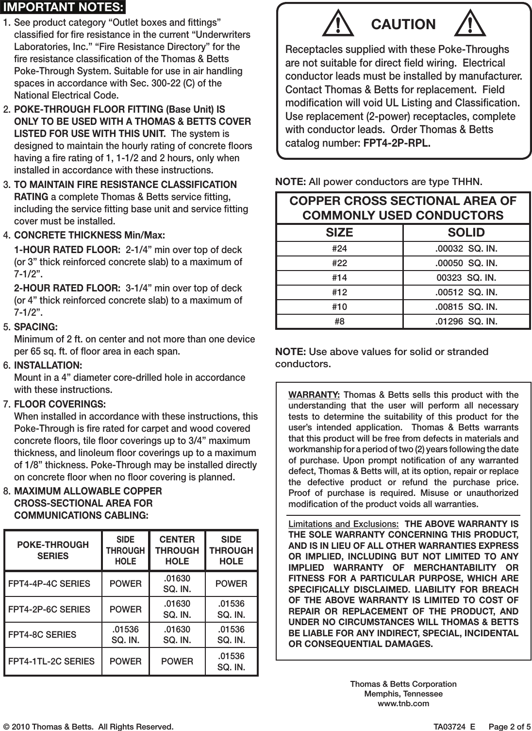 Page 2 of 5 - Installation Directions