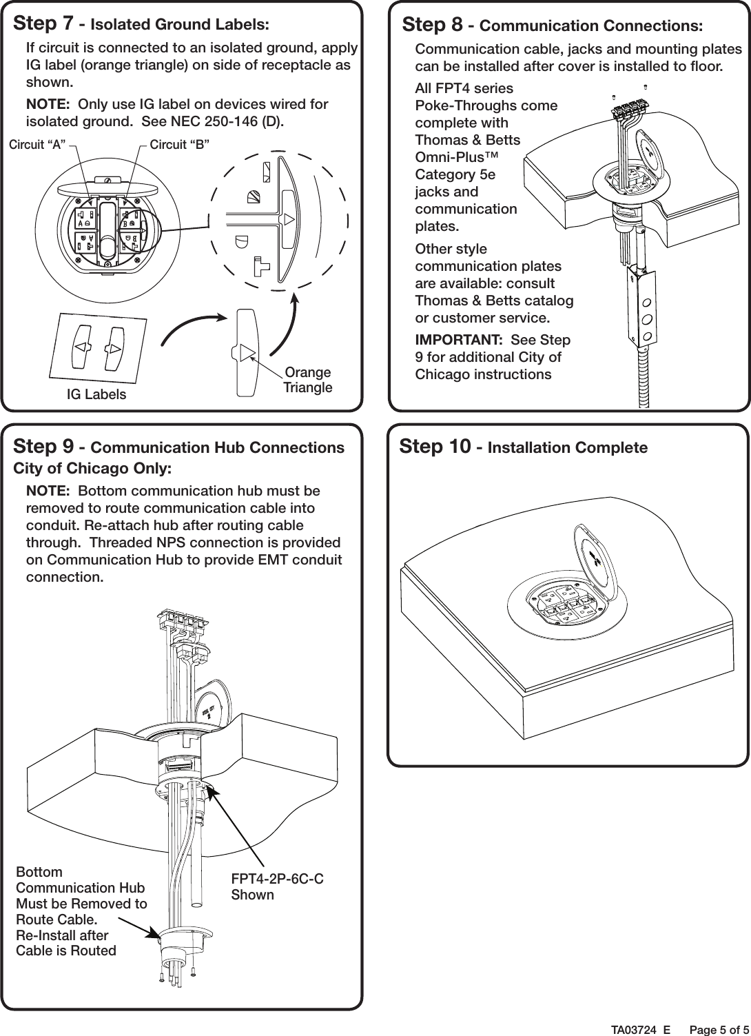 Page 5 of 5 - Installation Directions