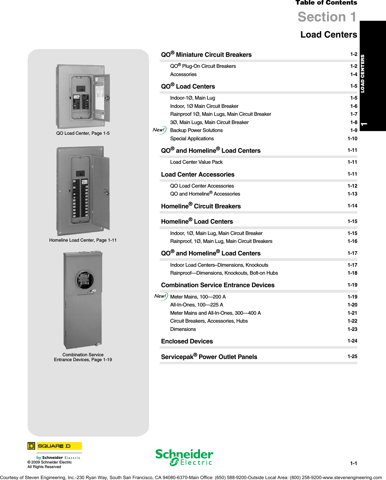 Schneider Electric DIGEST 175 Load Centers 141838 Catalog