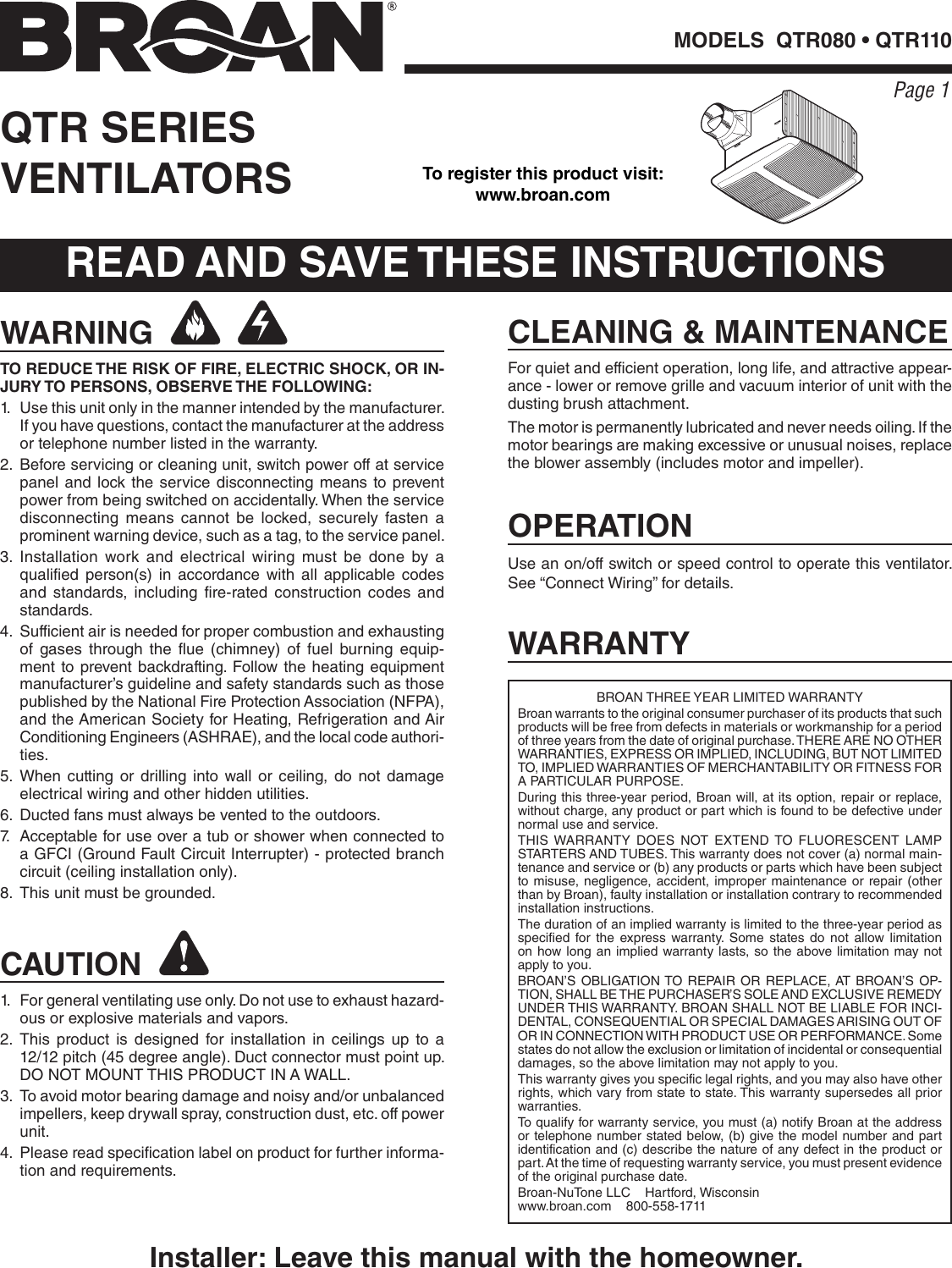 Page 1 of 8 - Installation Directions