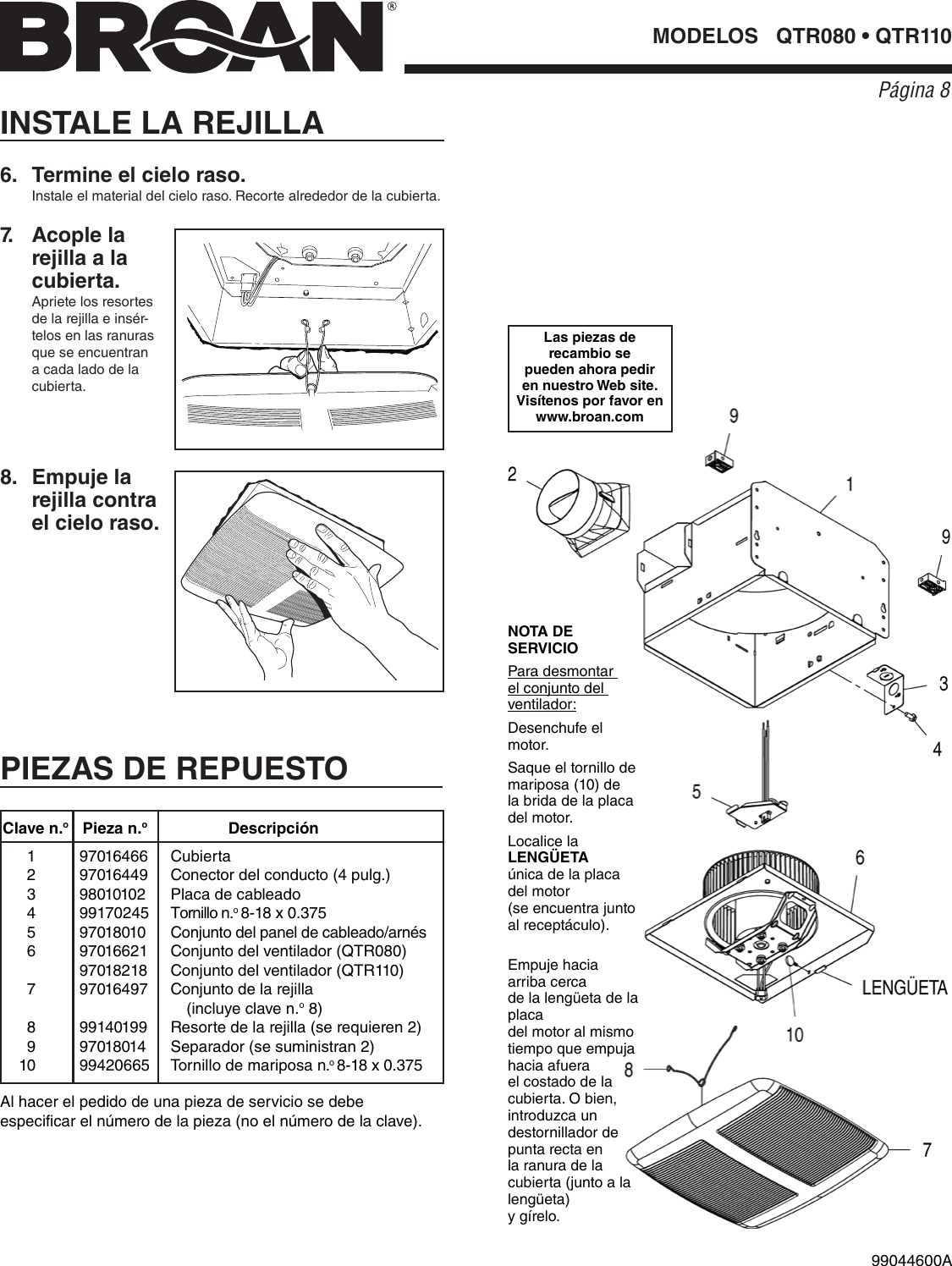 Page 8 of 8 - Installation Directions