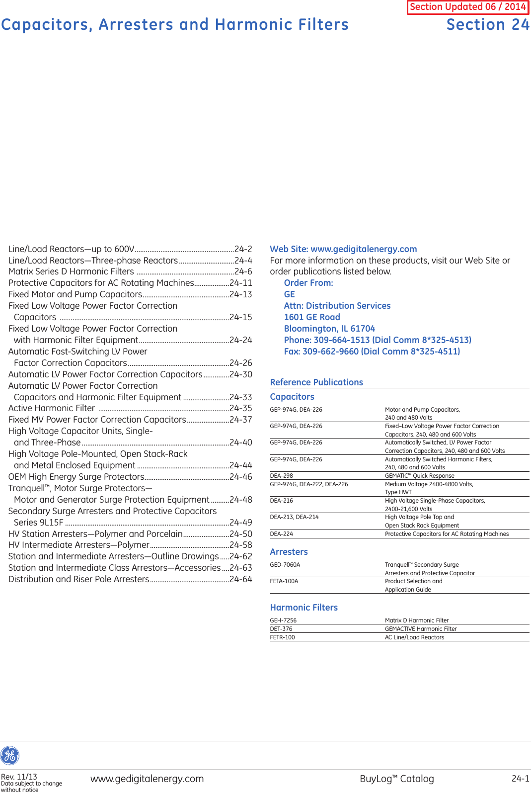 GE BuyLog — Section 24 142868 Catalog