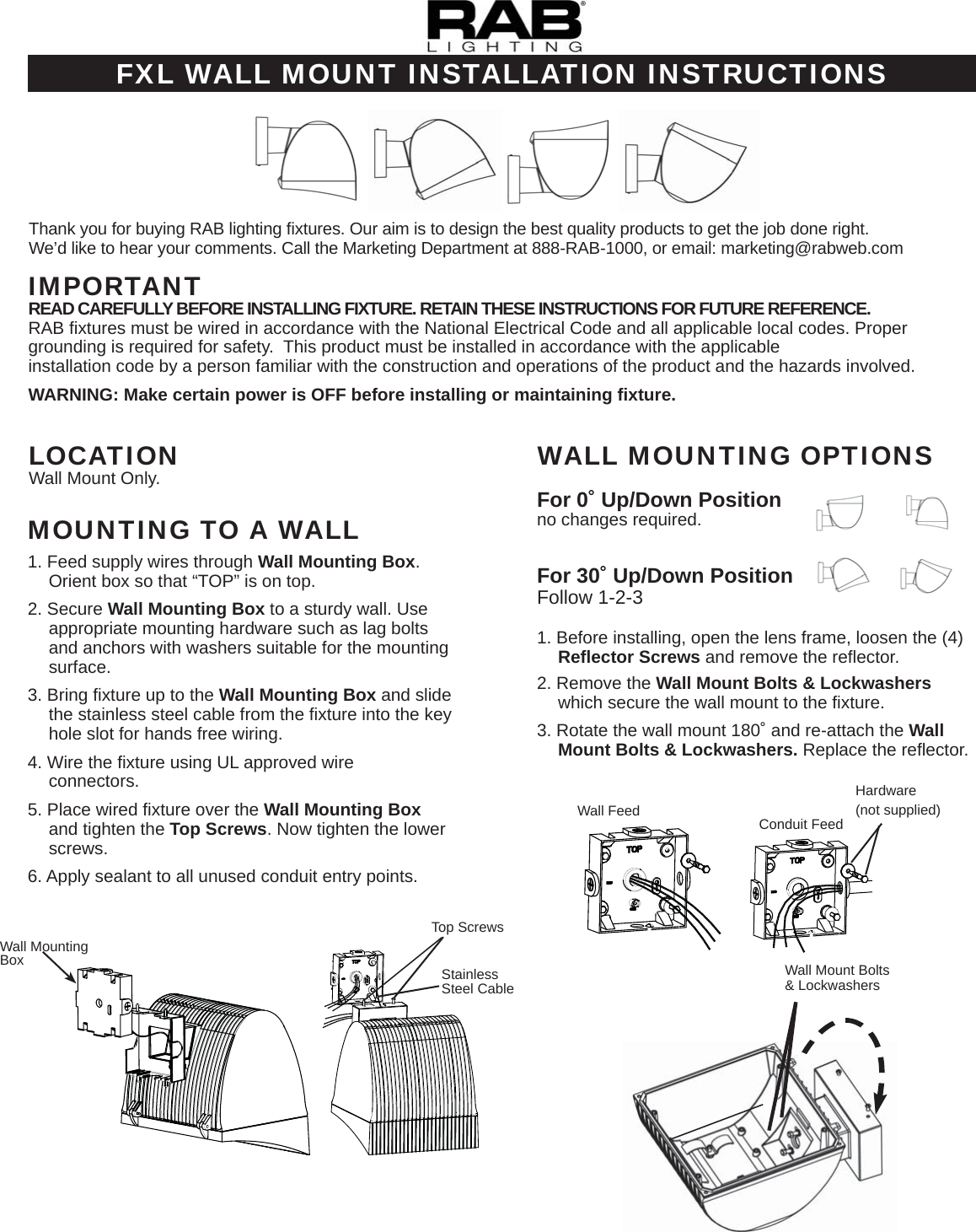 Page 3 of 4 - FXL SF & TRUN 0511  Installation Directions