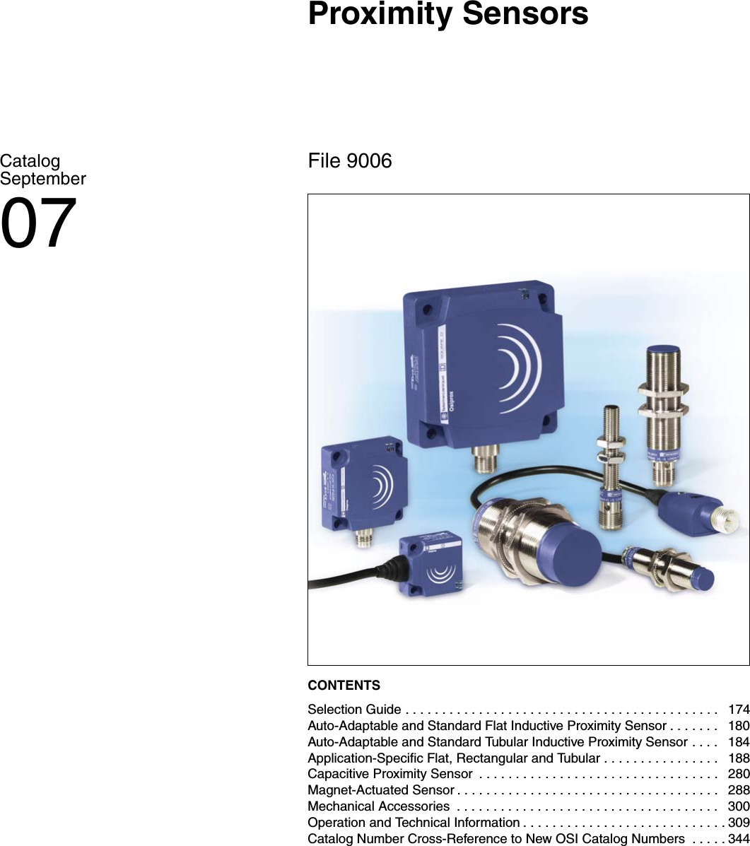 Sensors, Limit Switches, And Connector Cables, 9006CT0101 147686 Catalog