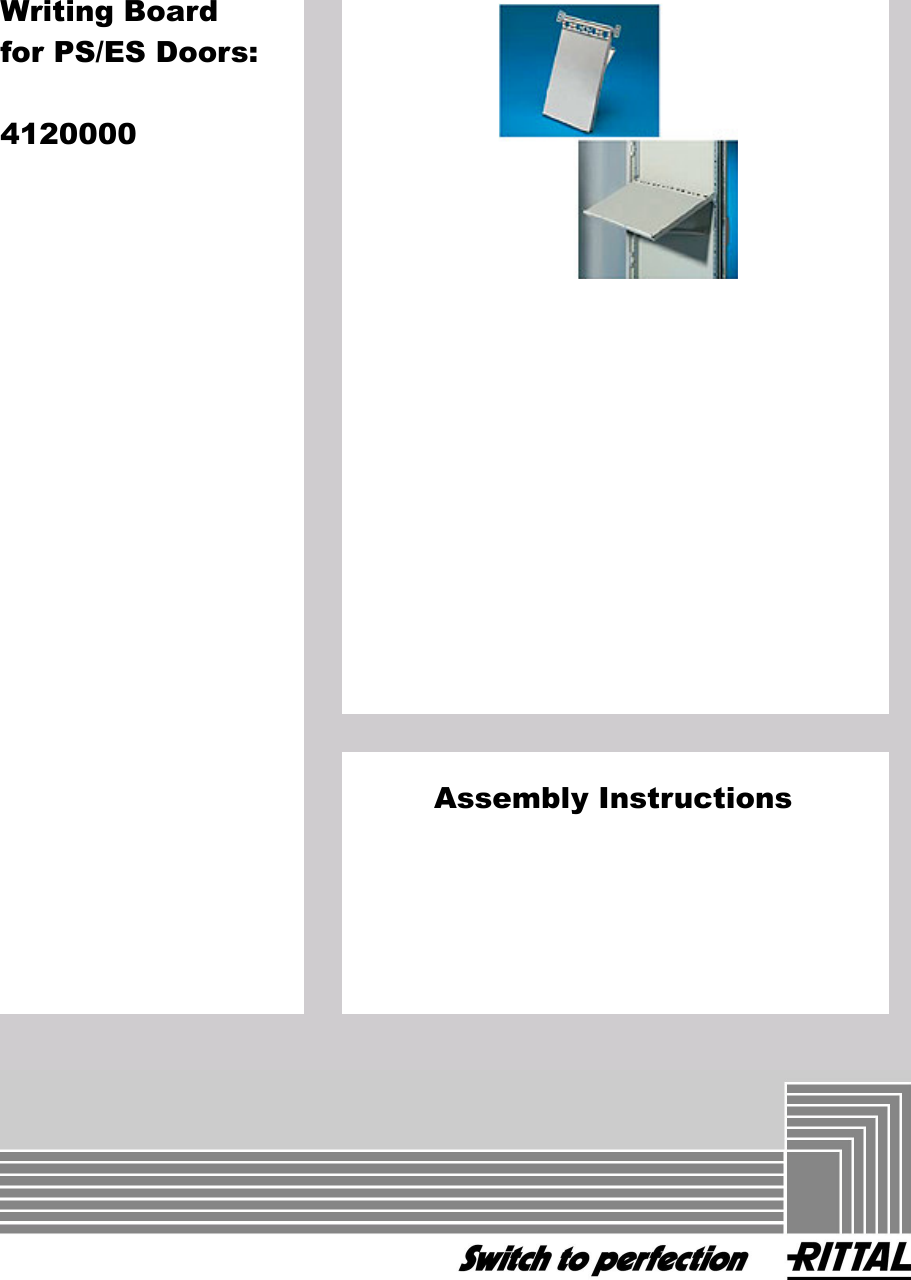 Page 1 of 2 - Rittal Writing Board For PS/ES Door Assembly Instructions  Installation Directions