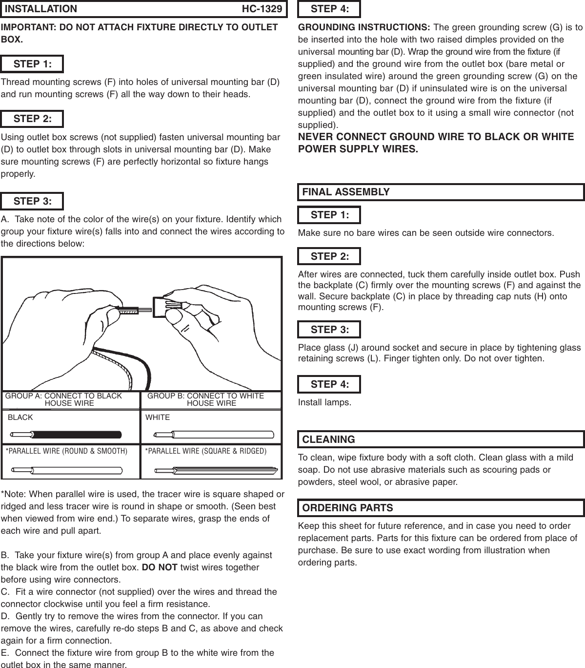 Hc226 Installation Directions