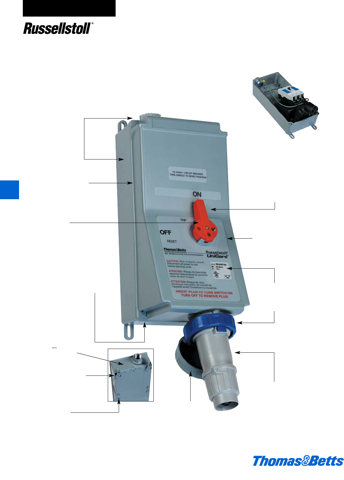 THOMAS & BETTS RUSSELLSTOLL FSA22  FS/FD 30 Amp Conduit Plug Adapter 3/4" NPT 