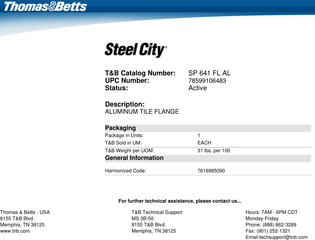 Page 1 of 1 - Product Detail Manual 